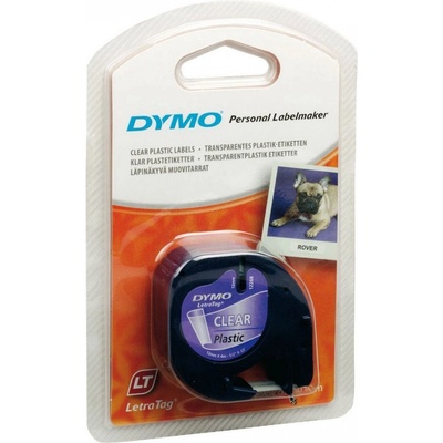 DYMO LetraTag 12267, S0721530, 12mm x 4m, черен печат/прозрачен фон, оригинална лента (S0721530)