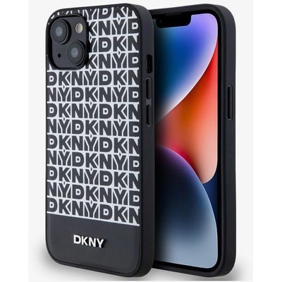DKNY PU Кожа с повтарящ се модел на дъното Stripe MagSafe заден капак за iPhone 14 Black DKNY DKNY | Cheren | МЪЖЕ | UNI