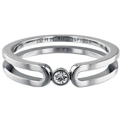 Tommy Hilfiger Jemný oceľový prsteň s kryštálom TH2780100