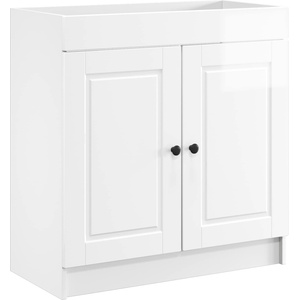 vidaXL Мебел под мивка за баня Бял гланц 78, 5 x 37, 5 x 81 см (890078)