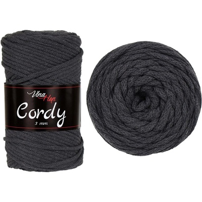 Vlna-hep Cordy 3mm - šňůra bavlna Cordy 3mm: 8235 Antracit