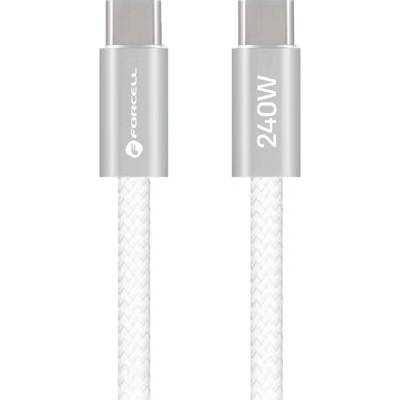 Forcell Кабел Forcell - F-Energy, USB-C/USB-C, 240W, 5A, 1.2 m, бял (5903396446993)