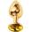 Sensual Метално дилдо Butt Plug "GOLD CRYSTAL YELLOW" 8 см. Размер - M