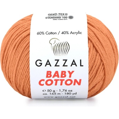 Gazzal Příze Baby cotton 3465 světlá rezavá