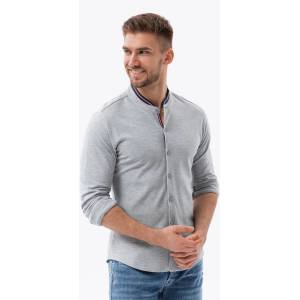 Ombre Clothing Мъжка тънка риза Ombre Облекло Ombre Clothing | Siv | МЪЖЕ | XXL