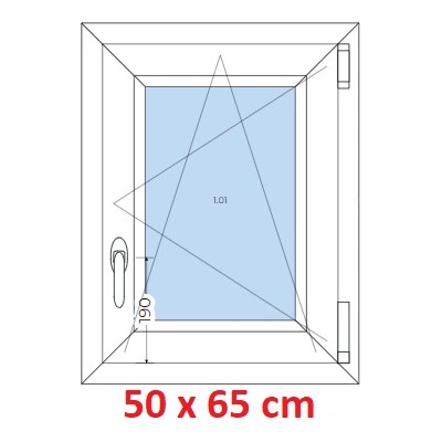 Soft Plastové okno 500 x 650 mm otevíravé a sklopné Bílá
