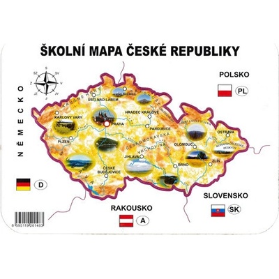Školská papierová mapa ČR šablóna geografická