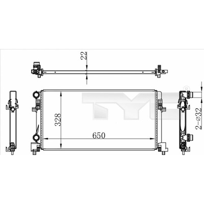 Chladič vody pro motor TYC 737-0073 (7370073)