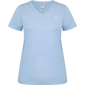 Slazenger Дамска тениска Slazenger Ladies V Neck Tee Shirt - Light Blue