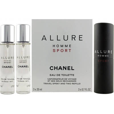 Chanel Allure Homme Sport EDT Refillable 3 x 20 ml pre mužov darčeková sada
