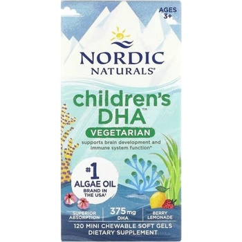 Nordic Naturals Children's DHA Vegetarian 375 mg [120 Дъвчащи таблетки] Бери лимонада