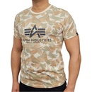 Alpha Industries Basic T-Shirt Camo tričko pánske sand camo pieskový maskáč