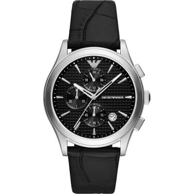Giorgio Armani Мъжки часовник Emporio Armani Paolo, Естествена кожа, Черен (EA11530)