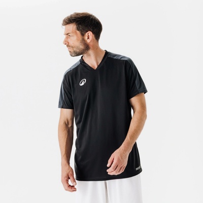 Kipsta Futbalový dres Essentiel s krátkym rukávom čierny