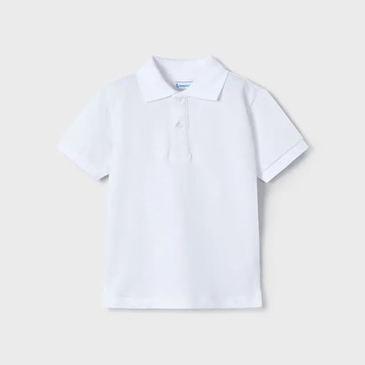 MAYORAL Поло тениска къс ръкав памук basic бял цвят за мини момче Майорал