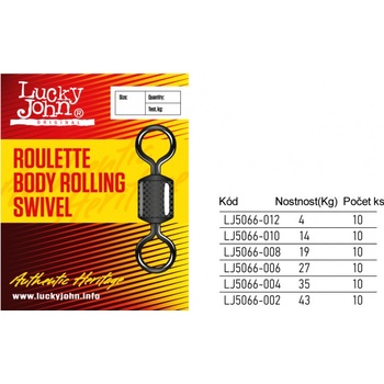 Lucky John Obratlík Roulette Body Rolling Swivels veľ.10 10 ks