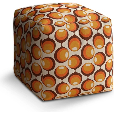 Sablio Taburet Cube Karamelové kruhy: 40x40x40 cm
