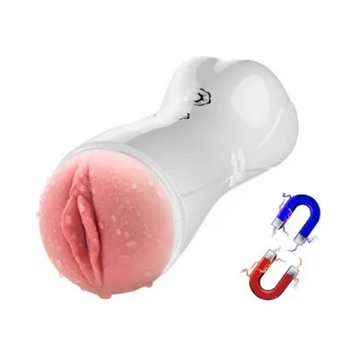 1Sexy Луксозен вибриращ и пулсиращ мастурбатор от кибер кожа Fox White