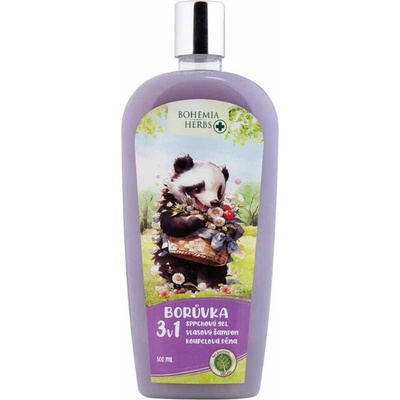 Bohemia Gifts & Cosmetics 3v1 detský gél, šampón a pena čučoriedka 500 ml