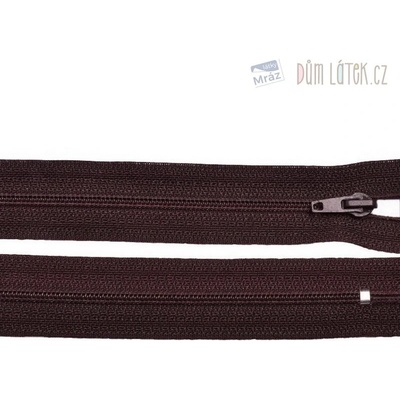 Zips špirálový 6mm nedeliteľný 25cm hnedý