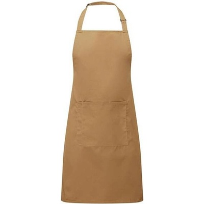 Premier Workwear Pracovní zástěra za krk s kapsou PR154 Camel Pantone 132 72x86cm