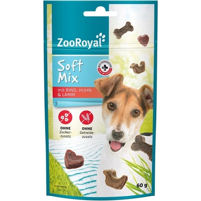 ZooRoyal Soft Mix Hovězí jehněčí a kuře 10 x 60 g