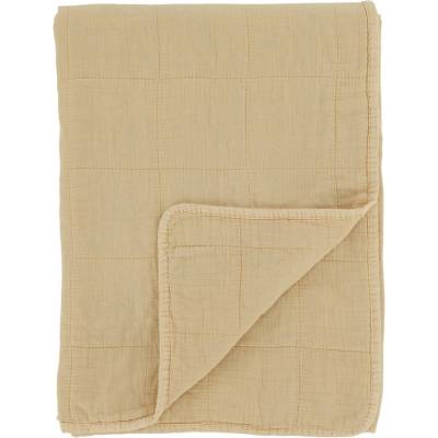 Chic Antique Patelově žlutý přehoz s opraným vzhledem Aix Vintage – 180*130 cm