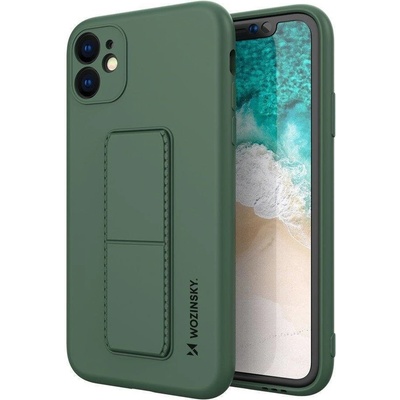 Wozinsky Калъф за телефон Wozinsky Kickstand Flexible Silicone със стойка за iPhone 11 Pro, тъмнозелен