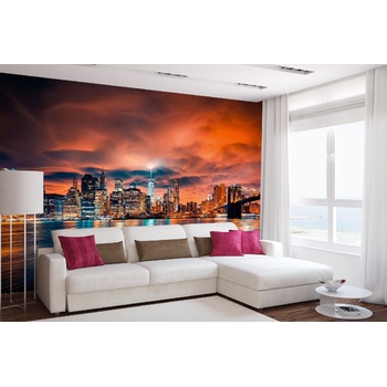 DIMEX ART s. r. o Самозалепваща се флизелинова фототапета ню йорк при залез слънце 375 x 250 см