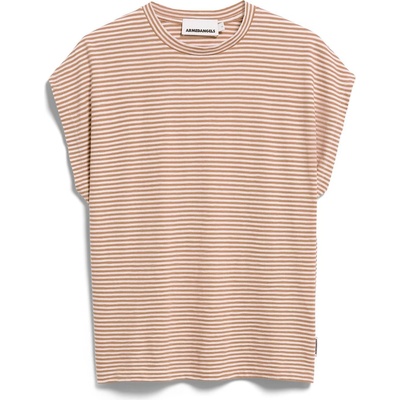 Armedangels Дамска тениска ARMEDANGELS Women's Slub Jersey Stripe T-shirt - Oatmilk / Cinnamon Dust (916-6596-0213)