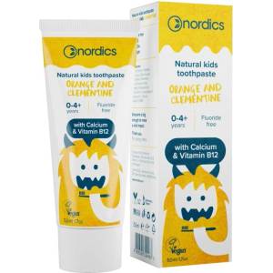 Nordics Nordic Orange + Tangerine Детска паста за зъби с wakes na Portokal I mandarina 0 - 4 год. , 50 ml (NORKIDOR)
