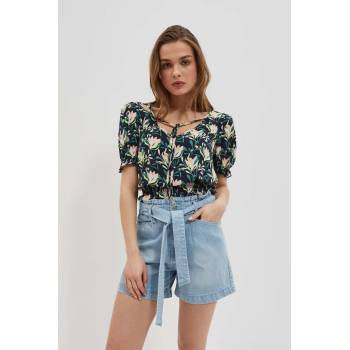 Moodo Тъмносиня блуза с цветя Moodo Moodo | Sin | ЖЕНИ | XS
