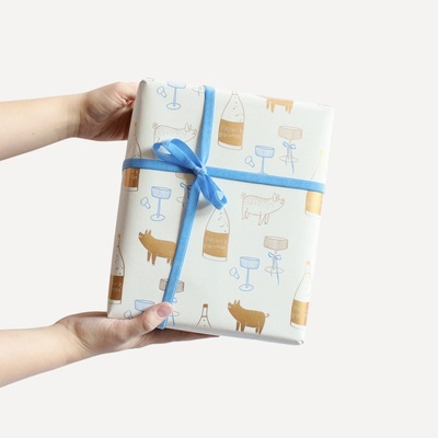Bella Rose Vianočný baliaci papier Zlaté prasiatko – 5 m