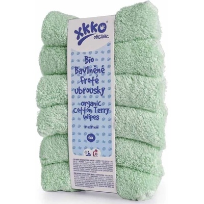 XKKO Комплект хавлиени кърпи от памук Xkko - Mint, 21 х 21 cm, 6 броя (8594161576716)