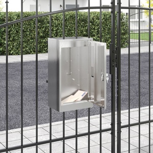 vidaXL Пощенска кутия Сребрист 30 x 20 x 55 см Неръждаема стомана (874951)