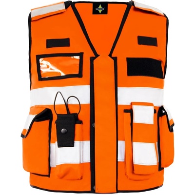 Korntex HI-VIS KXTAC BONN TACTICAL / Мъжка светлоотразителна многофункционална жилетка - оранжева M/XL (76XTAC235zh)