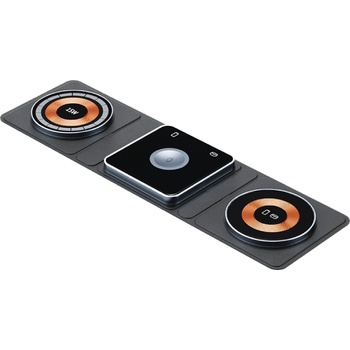 DVICED 3-in-1 foldable magnetic wireless charger - Black/Copper (DV230001)