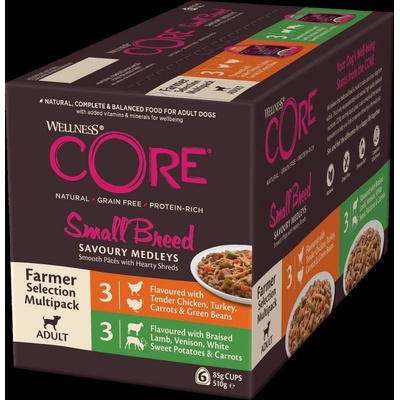 Wellness Core Adult Small Breed Farmářský výběr 6 x 85 g