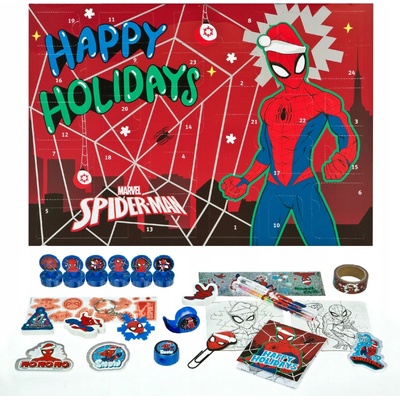 Adventný kalendár pre deti Spider-Man plný 24 okienok Mikuláš Sviatky