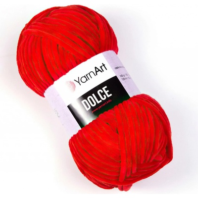 YarnArt Pletací příze DOLCE 748 červená, efektní, 100g/120m