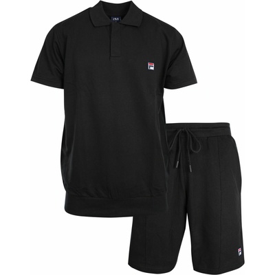 Fila pánske pyžamo SET SHORT SLEEVES T-SHIRT SHORT PANTS IN FRENCH TERRY čierna