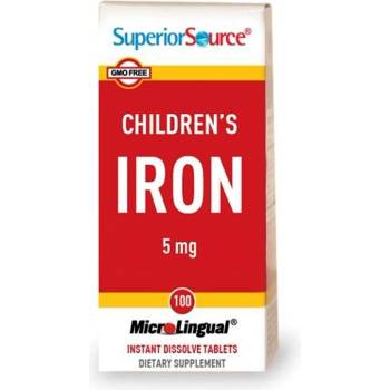Superior Source Желязо за Деца 5 mg 100 сублингвални таблетки | Superior Source (90150 SS)