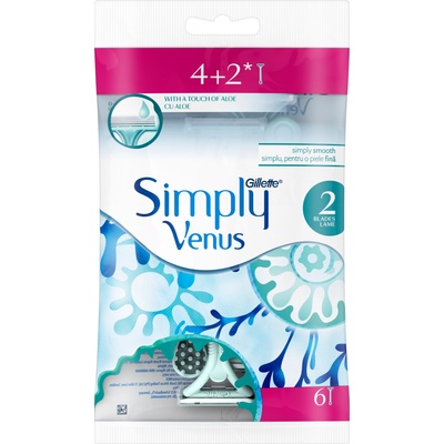 Gillette Venus Дамска самобръсначка Simply, 4 + 2 броя