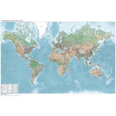 Plagát, Obraz - Mercator World Map (Physical, Political, Population) From Janwillemvanaalst, 61 × 91.5 cm