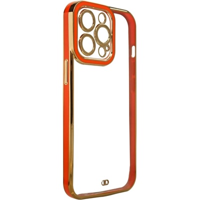 HQWear Дизайнерски кейс за iPhone 13 Pro Max Gold, с гел рамка, червен (9145576252260)