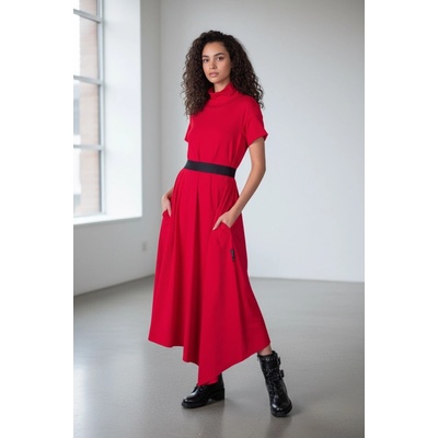 Nanospace By Lada dlouhé rolákové šaty Peyto červené – Hledejceny.cz