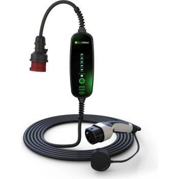 EcoVolter II интелигентна преносима кутия за стена 22kW, 3x32A, 6, 5 m APP (BT) кабел, тип2 (EcoVolter II 3x32A-6,5 m (Offline))