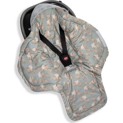 Sleepee Fusak zavinovačka deka do autosedačky Vintage Animals Sky Blue