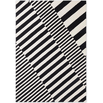 Elle Decoration Черно-бял ръчно изработен вълнен килим 160x230 cm Stryve Flux - Elle Decoration (106359-160x230)
