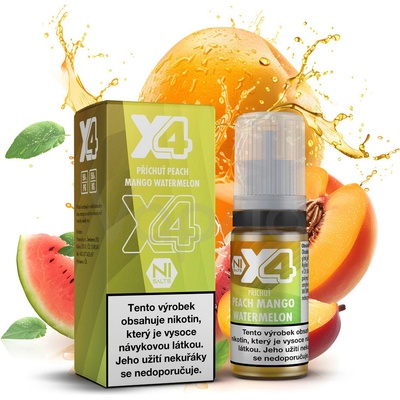 X4 Bar Juice Broskev, mango a meloun 10 ml 10 mg